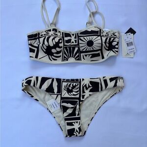 Rip Curl Black and Cream Bikini Set